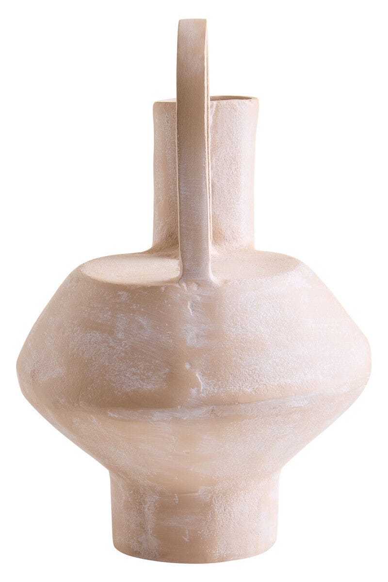Hamilton Interiors Living Densita Small Textured Beige Whitewash Vase House of Isabella UK