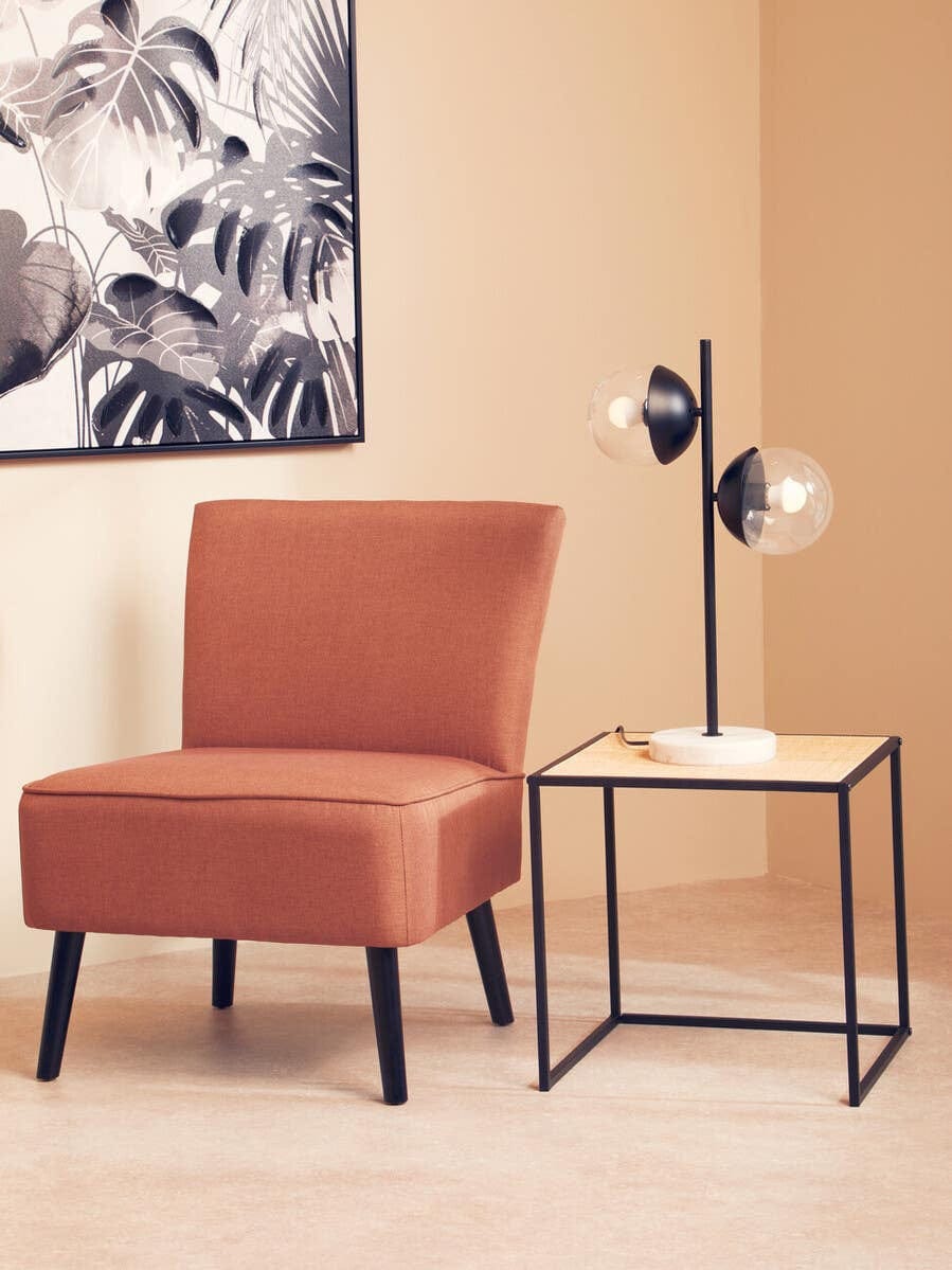 Hamilton Interiors Living Depok Rattan and Metal Square Side Table House of Isabella UK