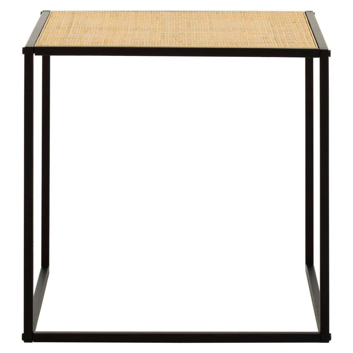 Hamilton Interiors Living Depok Rattan and Metal Square Side Table House of Isabella UK