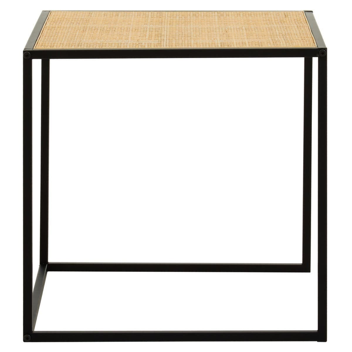 Hamilton Interiors Living Depok Rattan and Metal Square Side Table House of Isabella UK