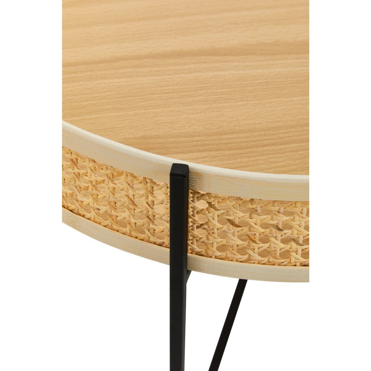 Hamilton Interiors Living Depok Rattan Coffee Table With Cross Metal Base House of Isabella UK