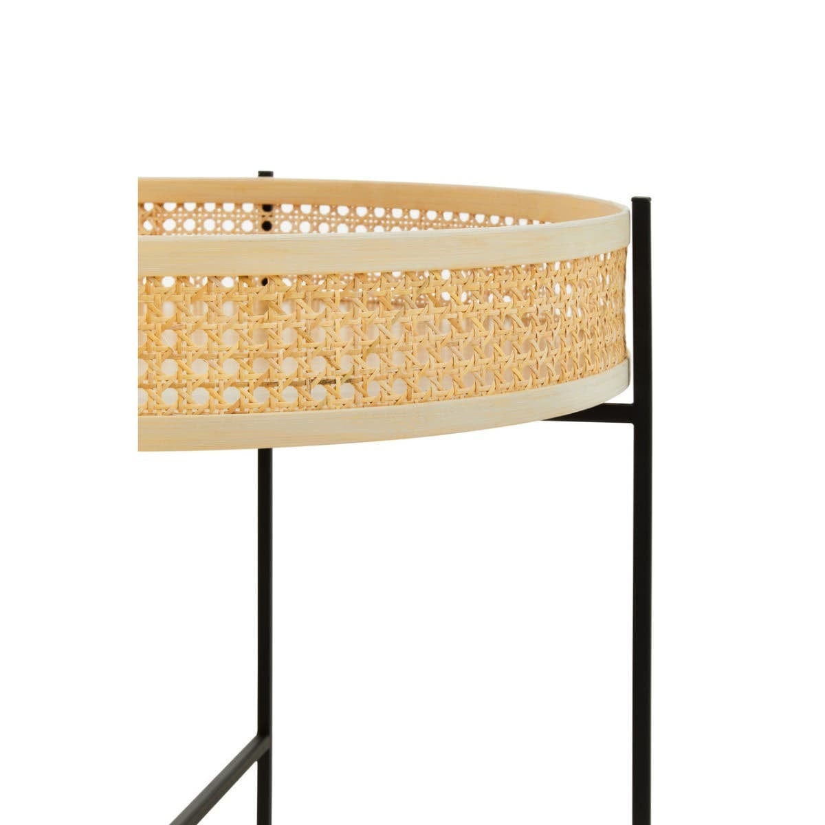 Hamilton Interiors Living Depok Rattan Coffee Table With Cross Metal Base House of Isabella UK