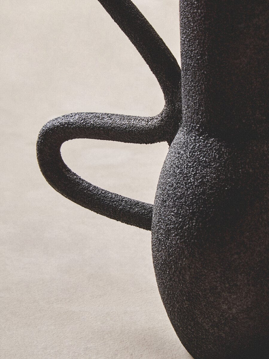 Hamilton Interiors Living Deriva Large Textured Black Vase House of Isabella UK