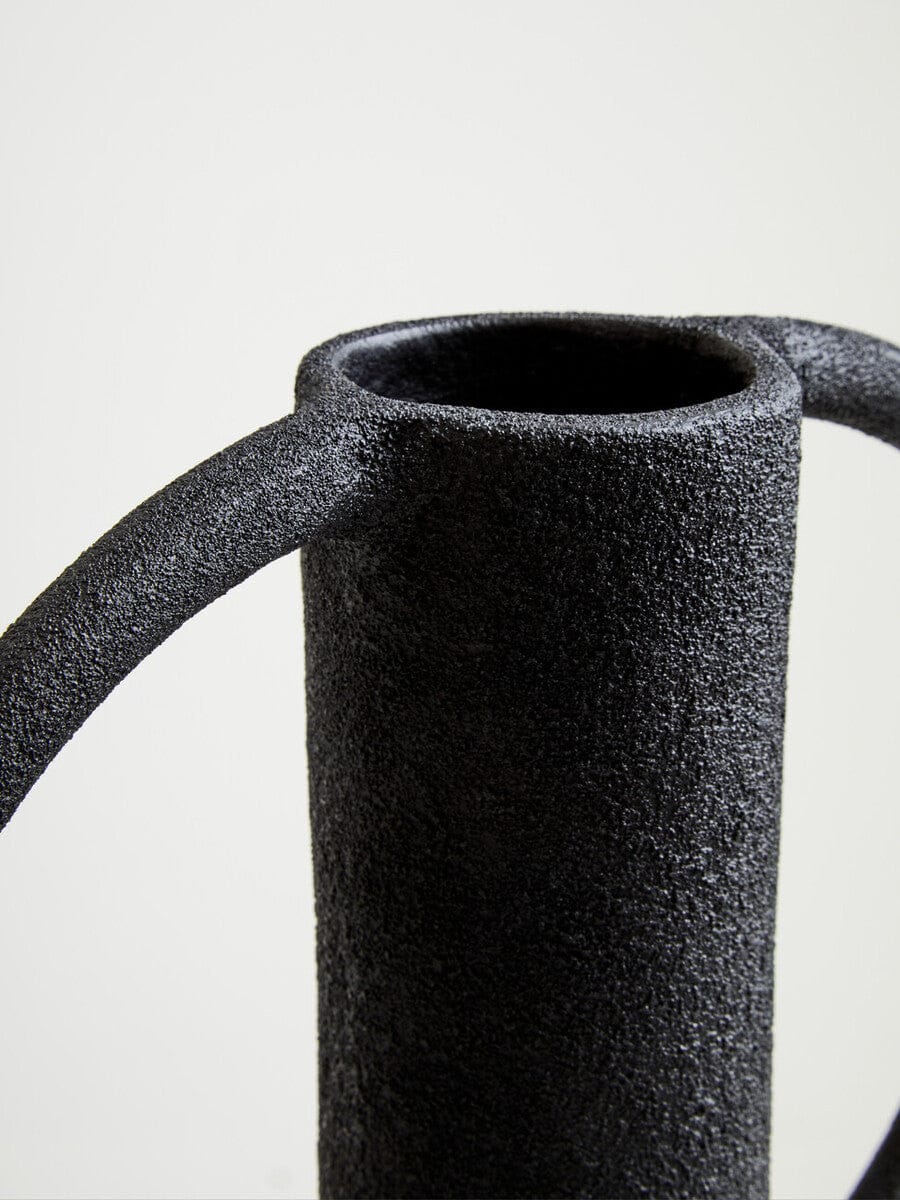 Hamilton Interiors Living Deriva Large Textured Black Vase House of Isabella UK
