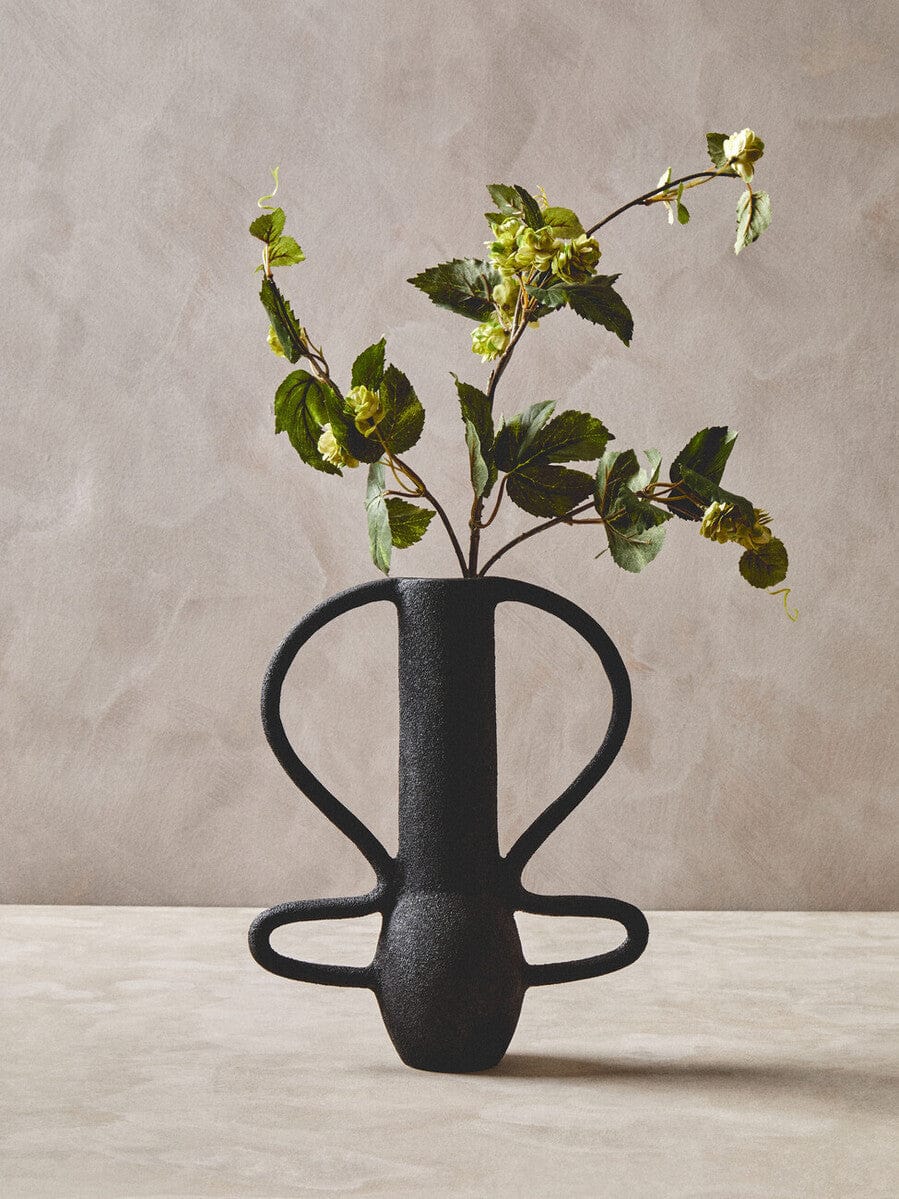 Hamilton Interiors Living Deriva Large Textured Black Vase House of Isabella UK