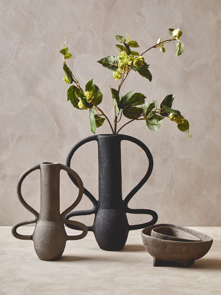 Hamilton Interiors Living Deriva Large Textured Black Vase House of Isabella UK