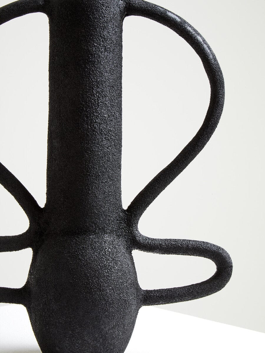 Hamilton Interiors Living Deriva Large Textured Black Vase House of Isabella UK
