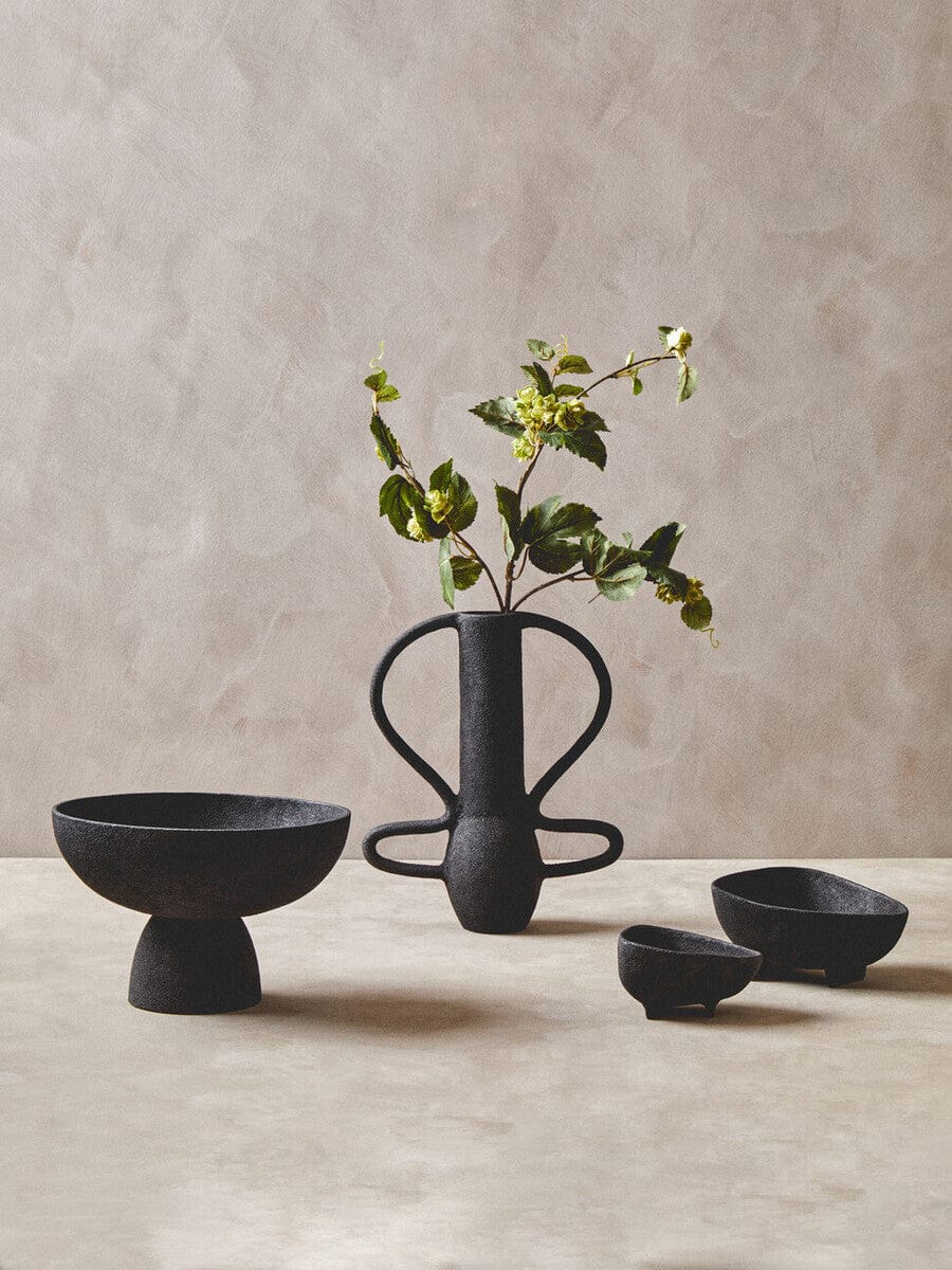 Hamilton Interiors Living Deriva Large Textured Black Vase House of Isabella UK