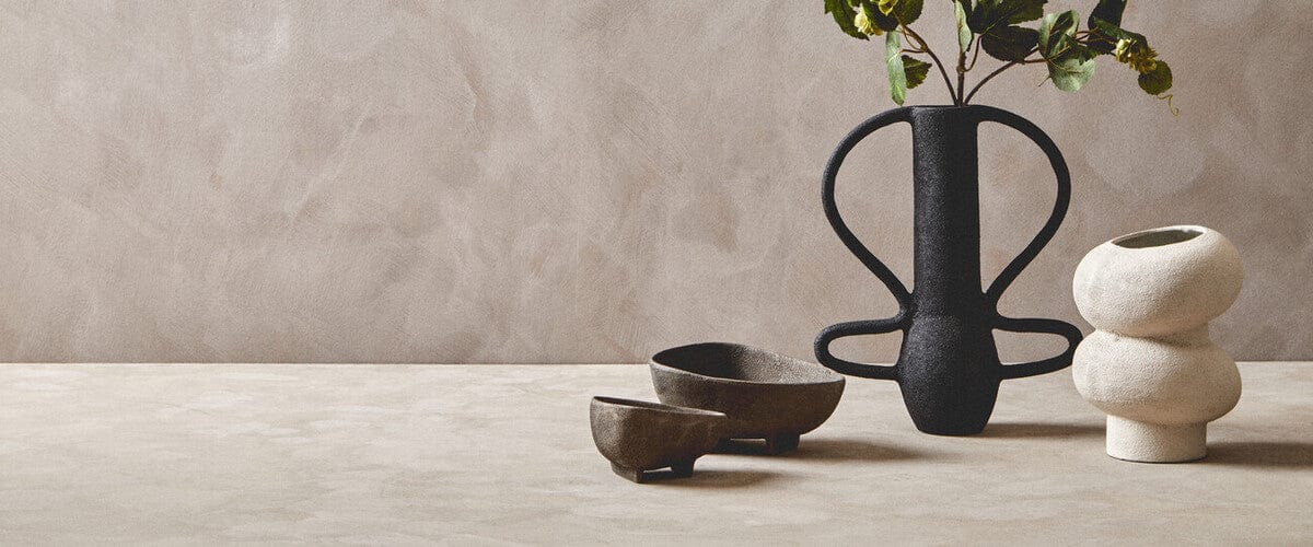 Hamilton Interiors Living Deriva Large Textured Black Vase House of Isabella UK