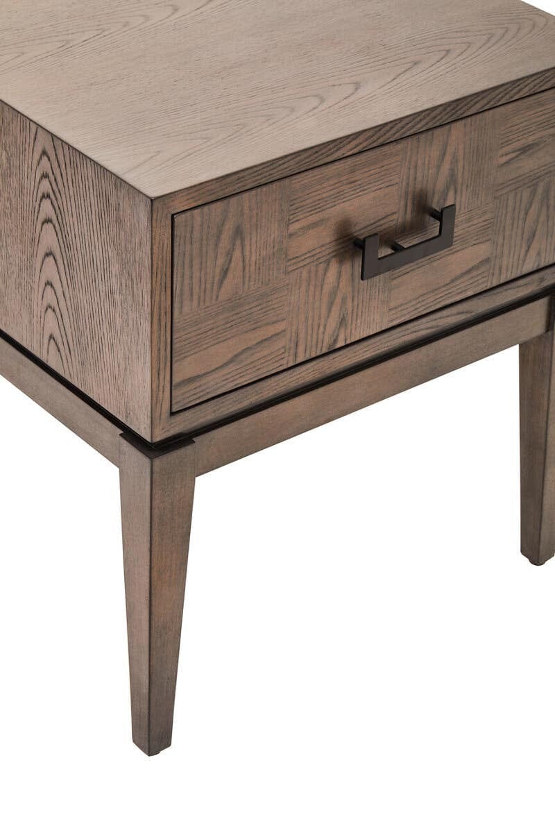 Hamilton Interiors Living Dimaro Antique Grey One Drawer Side Table House of Isabella UK