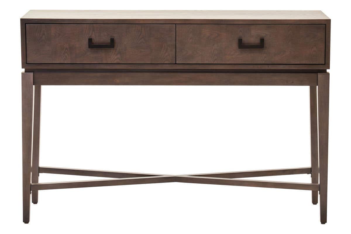 Hamilton Interiors Living Dimaro Antique Grey Two Drawer Console Table House of Isabella UK
