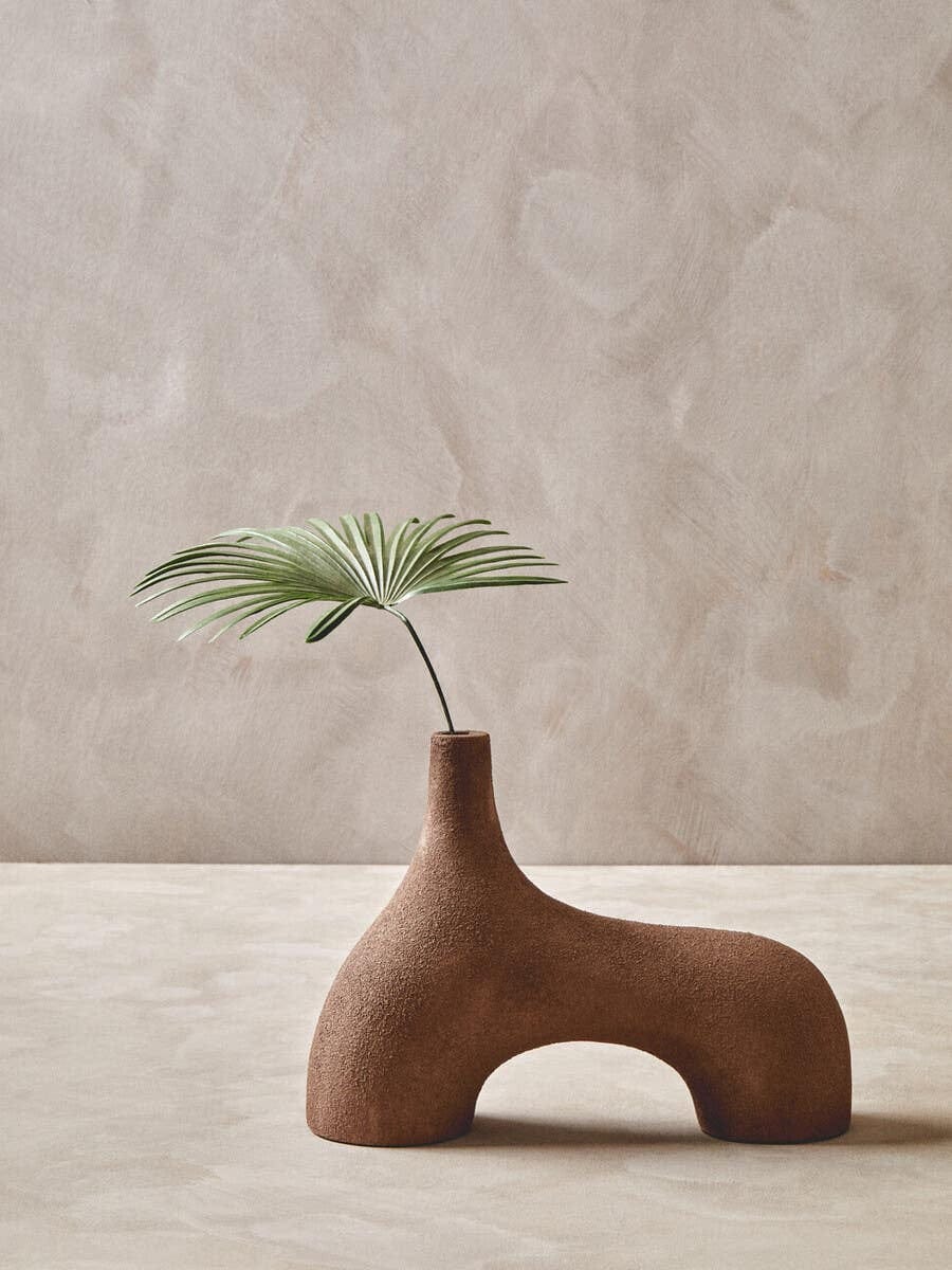 Hamilton Interiors Living Dunas Large Textured Red Abstract Vase House of Isabella UK