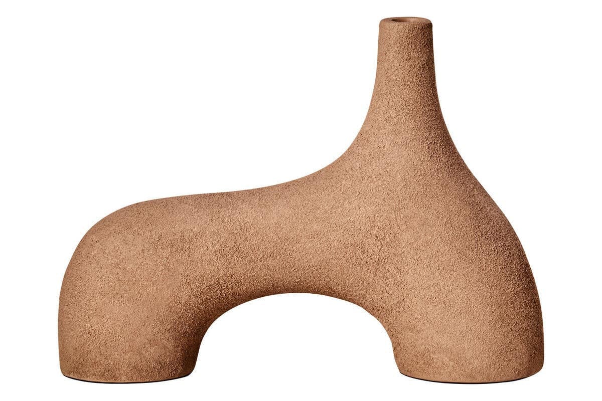 Hamilton Interiors Living Dunas Small Textured Beige Abstract Vase House of Isabella UK