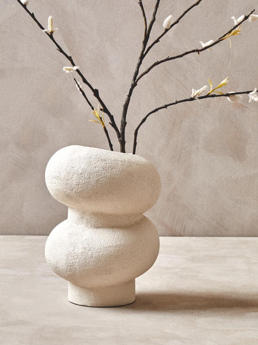 Hamilton Interiors Living Dunas Small Textured White Bubble Vase House of Isabella UK