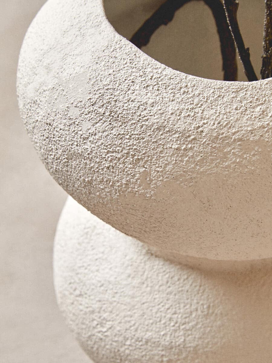 Hamilton Interiors Living Dunas Small Textured White Bubble Vase House of Isabella UK
