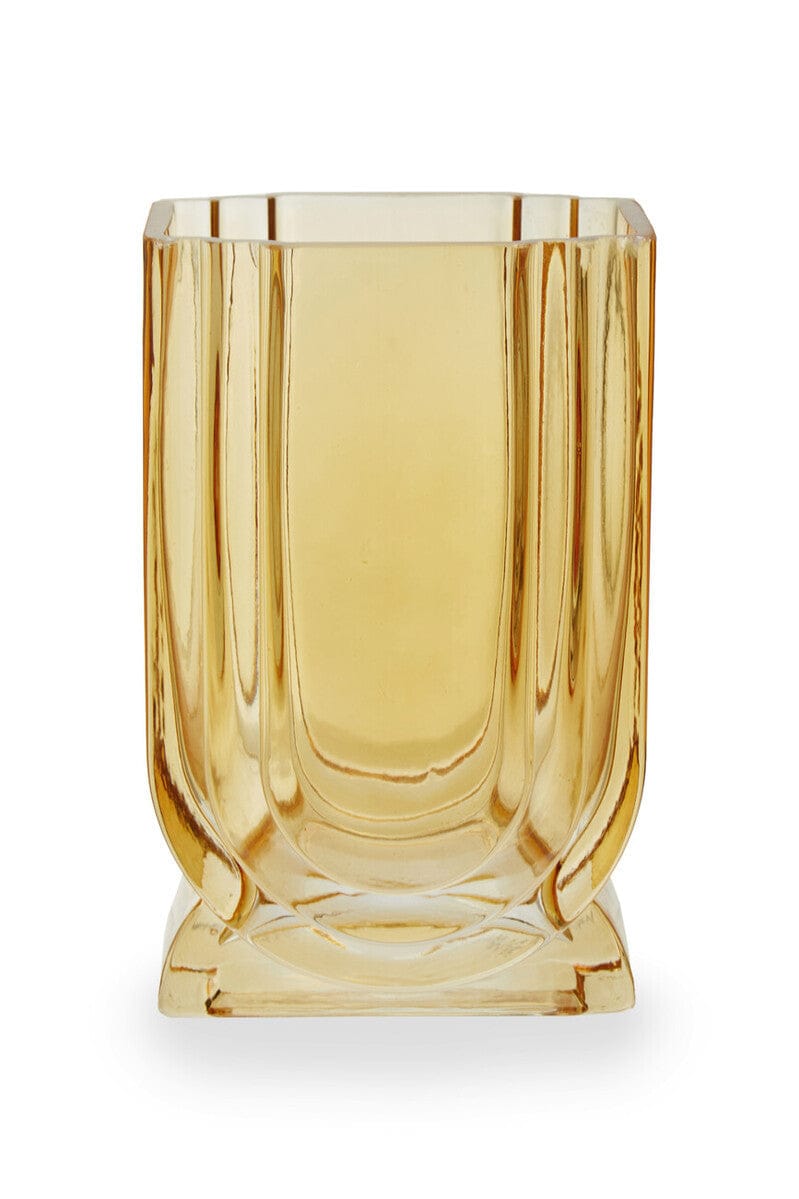 Hamilton Interiors Living Edan Small Ochre Yellow Glass Vase House of Isabella UK