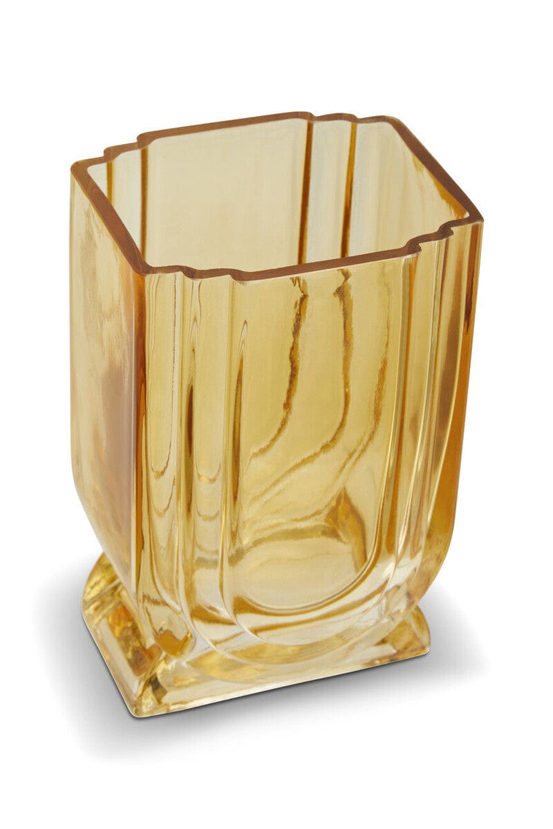 Hamilton Interiors Living Edan Small Ochre Yellow Glass Vase House of Isabella UK