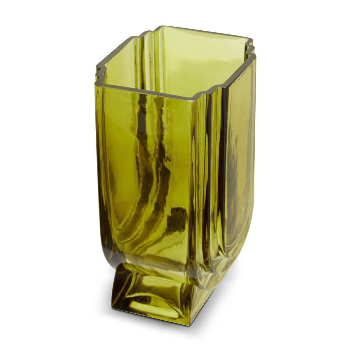 Hamilton Interiors Living Edan Small Olive Green Glass Vase House of Isabella UK