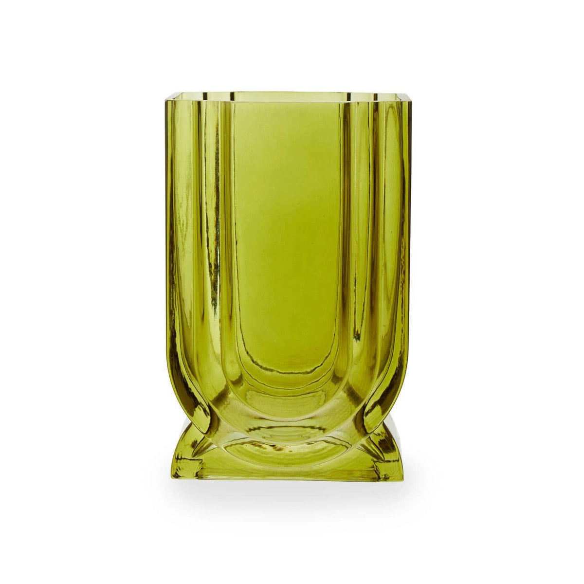 Hamilton Interiors Living Edan Small Olive Green Glass Vase House of Isabella UK