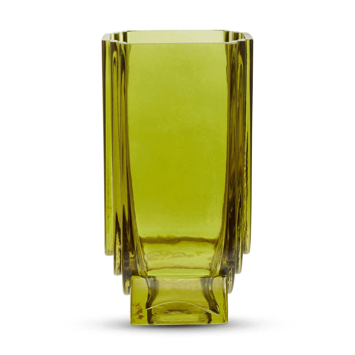 Hamilton Interiors Living Edan Small Olive Green Glass Vase House of Isabella UK