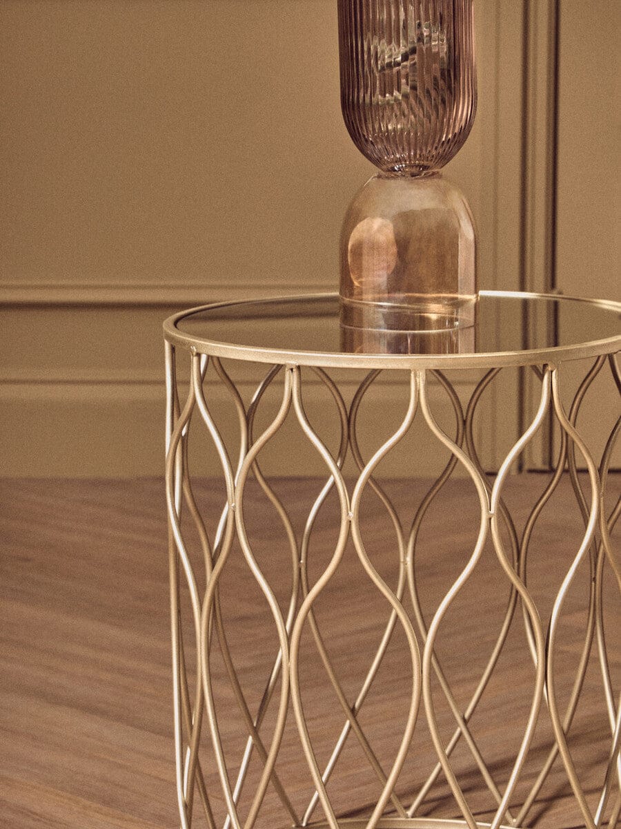 Hamilton Interiors Living Esma Small Amber and Brown Glass Vase House of Isabella UK