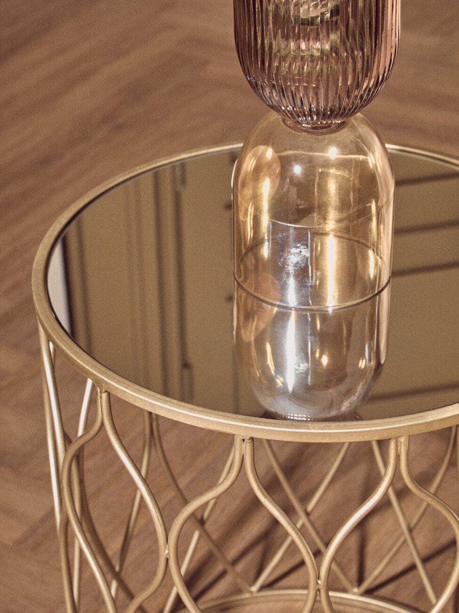 Hamilton Interiors Living Esma Small Amber and Brown Glass Vase House of Isabella UK
