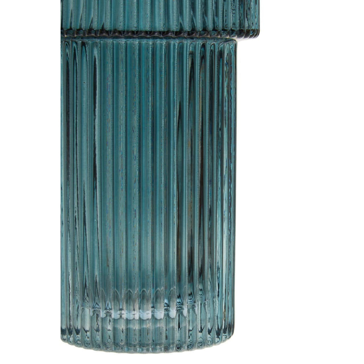 Hamilton Interiors Living Esma Small Ribbed Blue Glass Vase House of Isabella UK