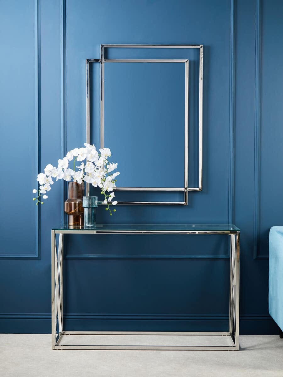 Hamilton Interiors Living Esma Small Ribbed Blue Glass Vase House of Isabella UK