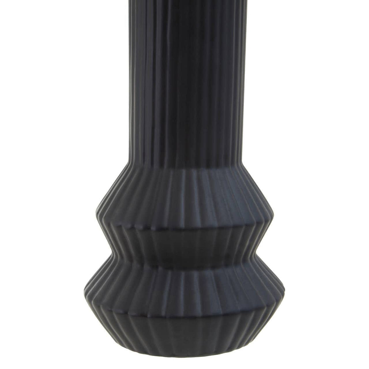 Hamilton Interiors Living Fabia Black Ribbed Vase House of Isabella UK