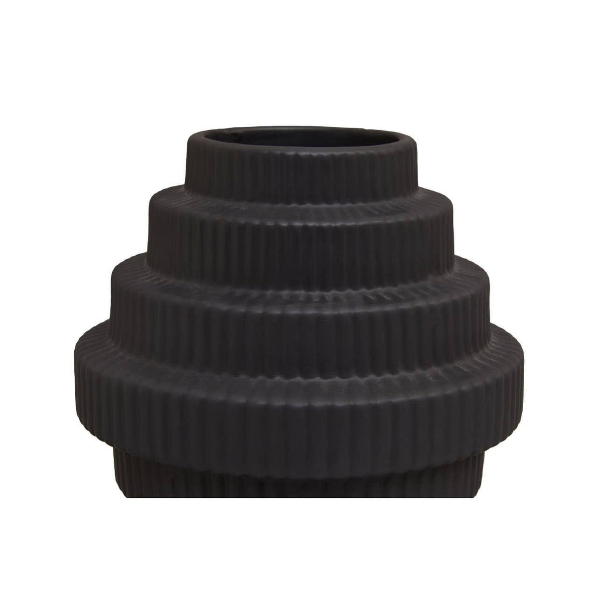 Hamilton Interiors Living Fabia Black Small Step Design Vase House of Isabella UK