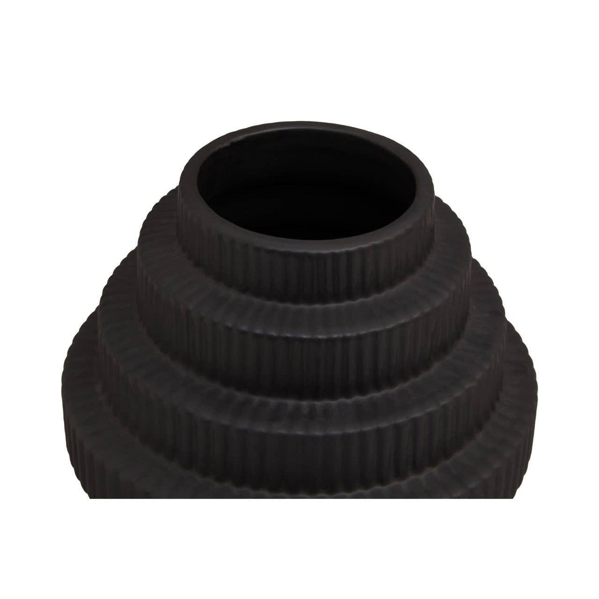 Hamilton Interiors Living Fabia Black Small Step Design Vase House of Isabella UK
