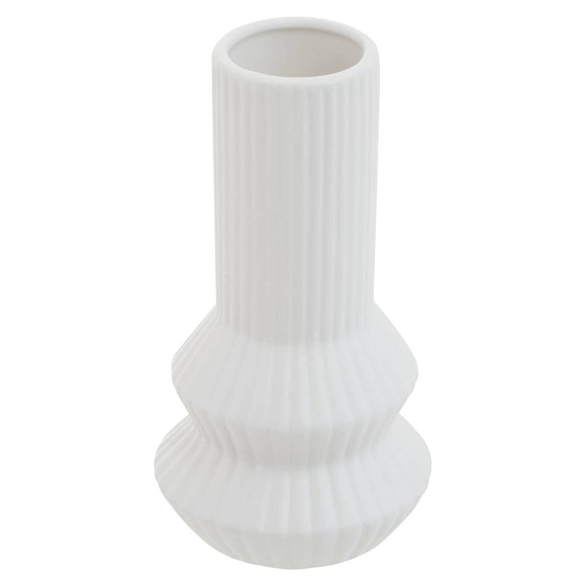 Hamilton Interiors Living Fabia White Ribbed Vase House of Isabella UK