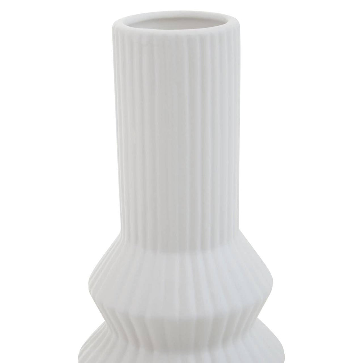 Hamilton Interiors Living Fabia White Ribbed Vase House of Isabella UK