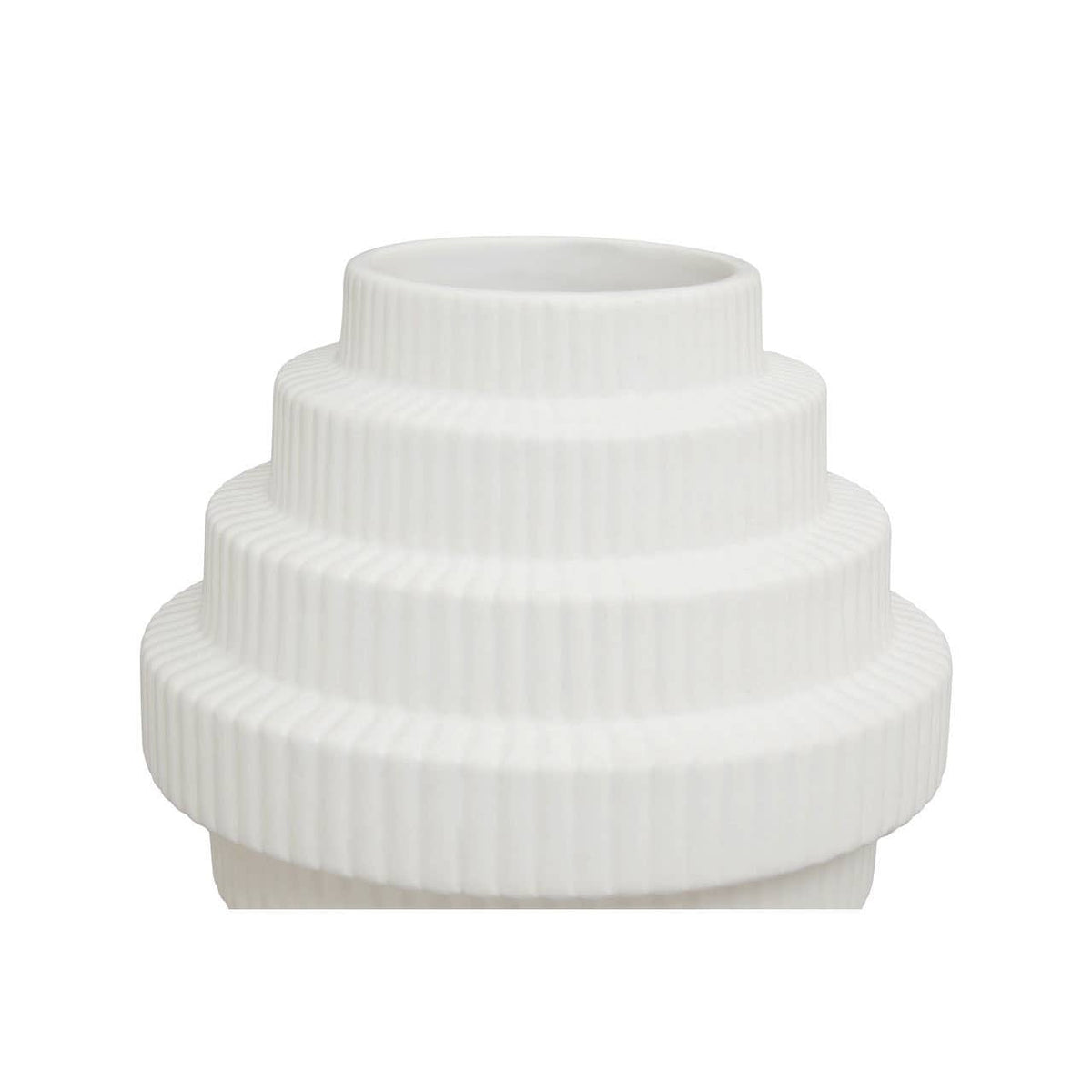 Hamilton Interiors Living Fabia White Small Step Design Vase House of Isabella UK