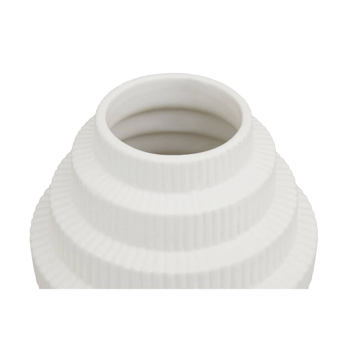 Hamilton Interiors Living Fabia White Small Step Design Vase House of Isabella UK