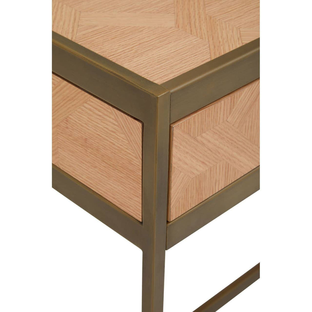Hamilton Interiors Living Grenoble Oak Veneer 2 Drawer Desk House of Isabella UK