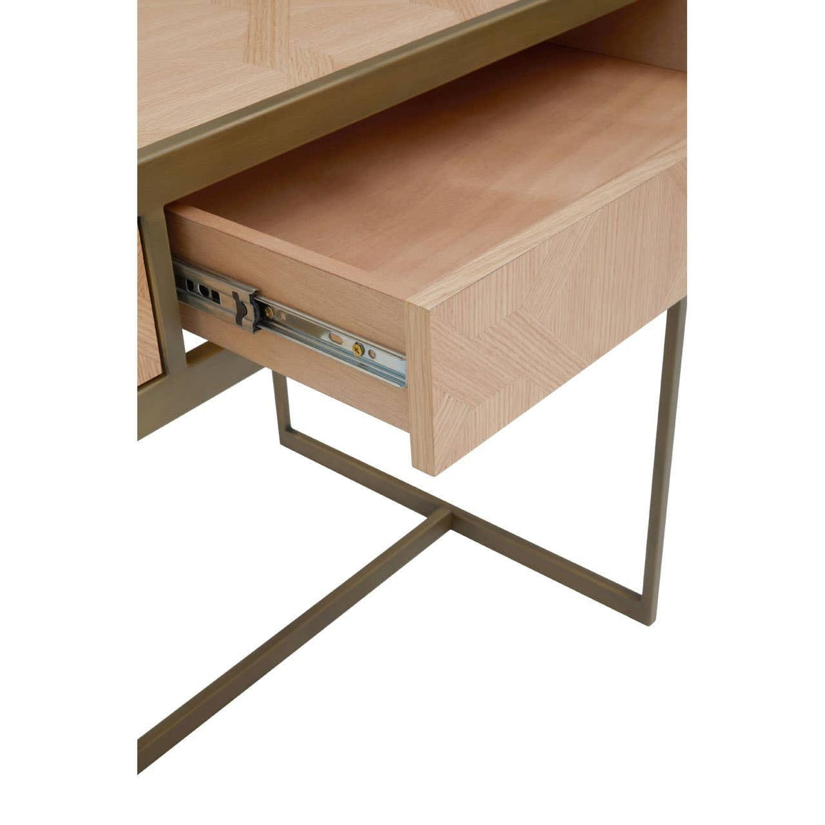 Hamilton Interiors Living Grenoble Oak Veneer 2 Drawer Desk House of Isabella UK
