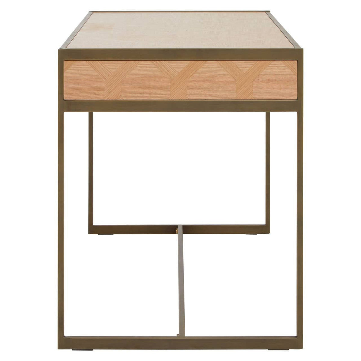 Hamilton Interiors Living Grenoble Oak Veneer 2 Drawer Desk House of Isabella UK