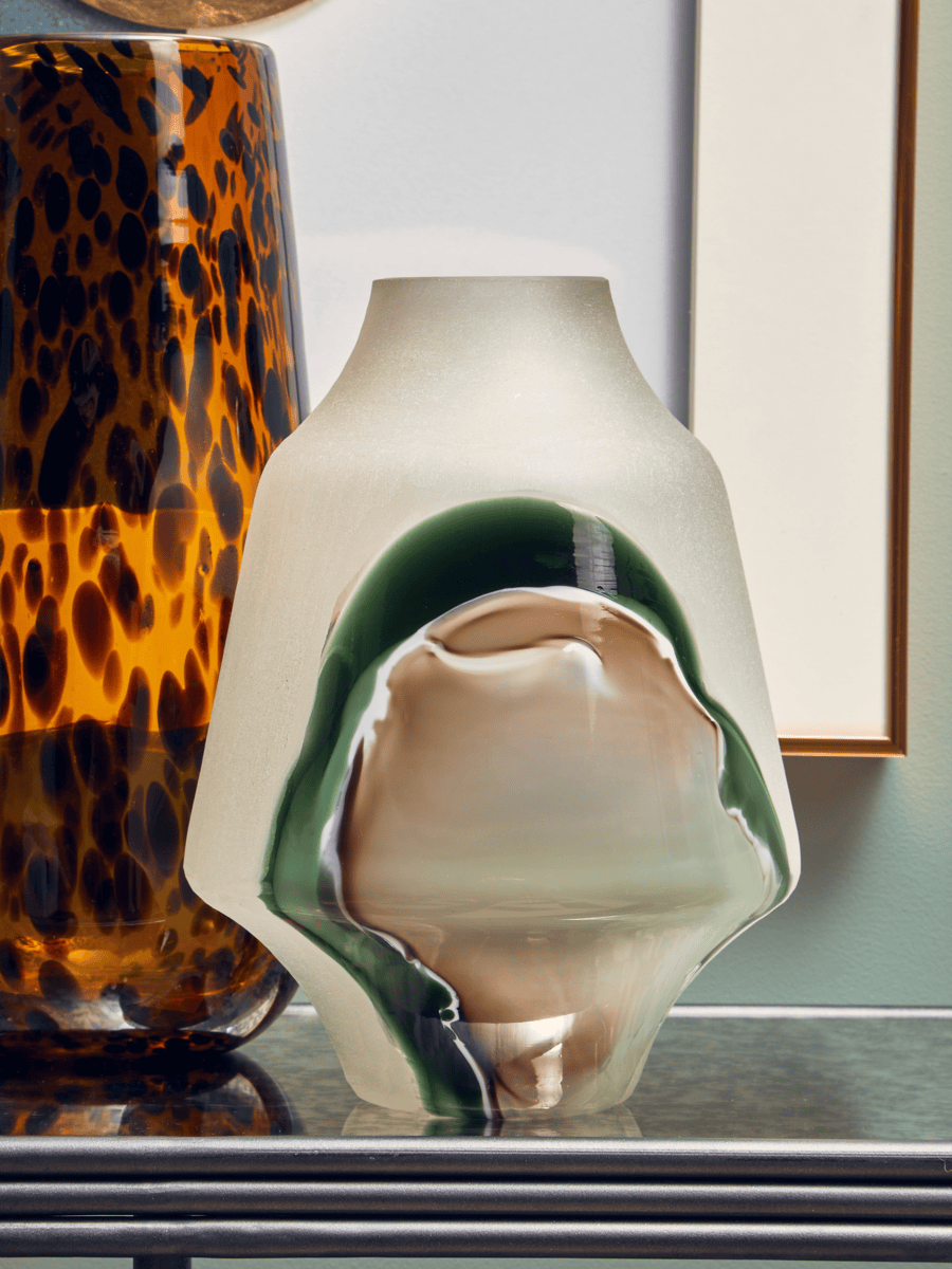 Hamilton Interiors Living Hakan Glass Vase with Marbled Design House of Isabella UK