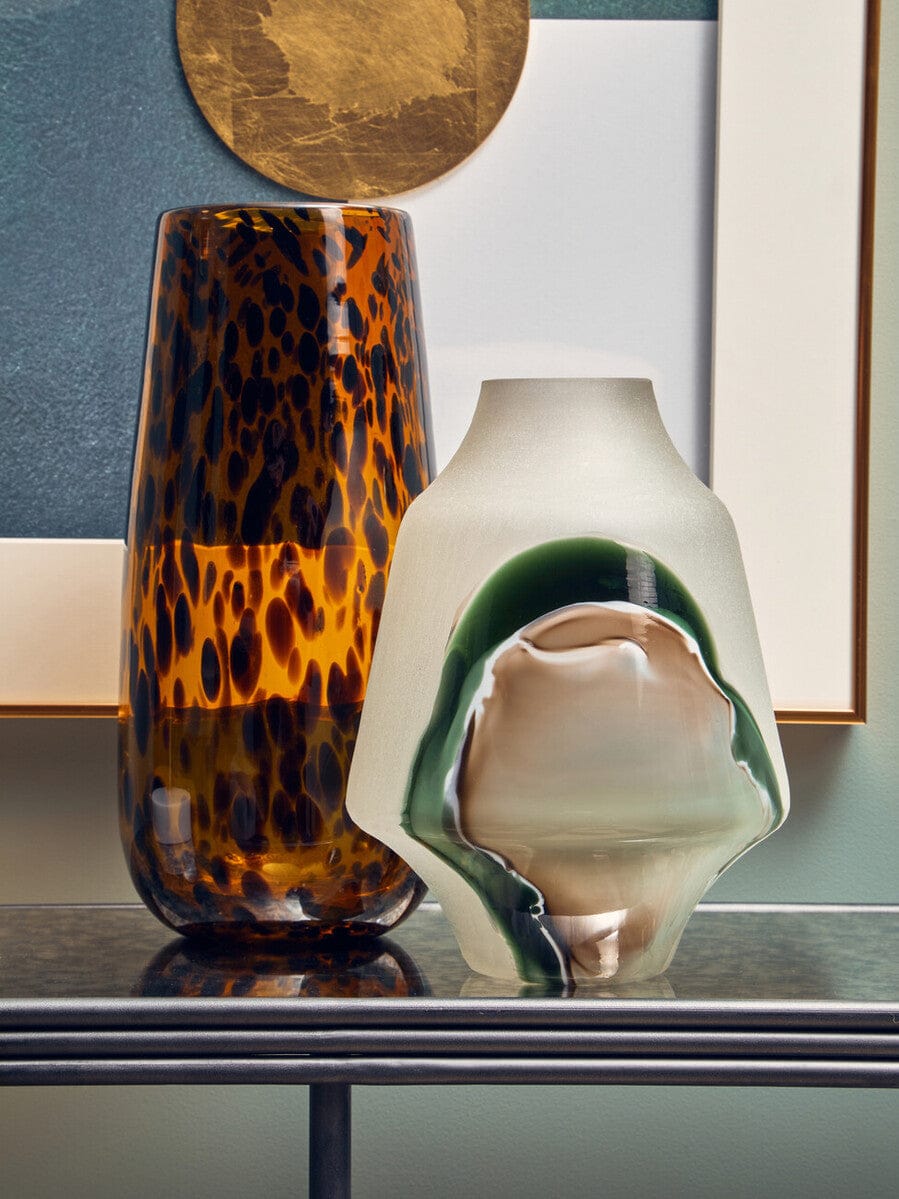 Hamilton Interiors Living Hakan Glass Vase with Marbled Design House of Isabella UK