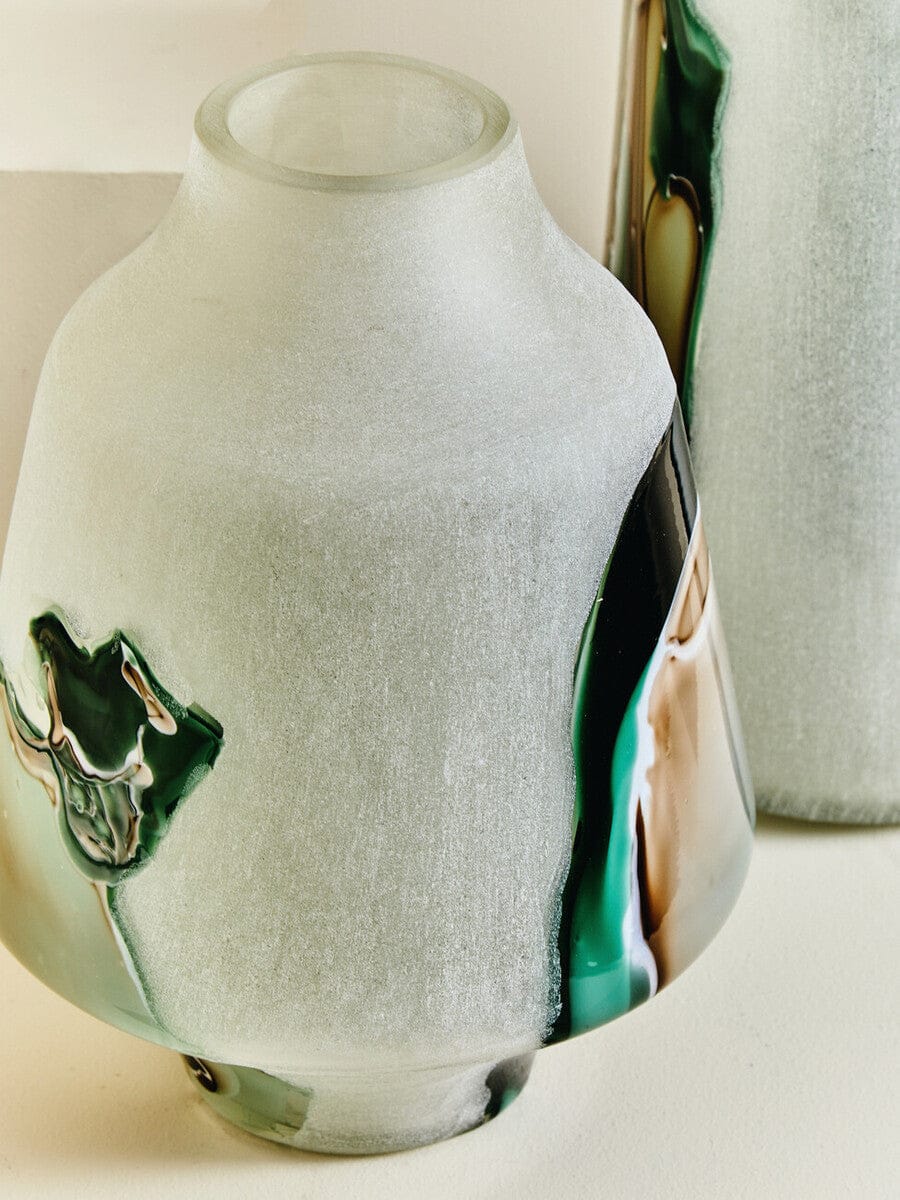 Hamilton Interiors Living Hakan Glass Vase with Marbled Design House of Isabella UK