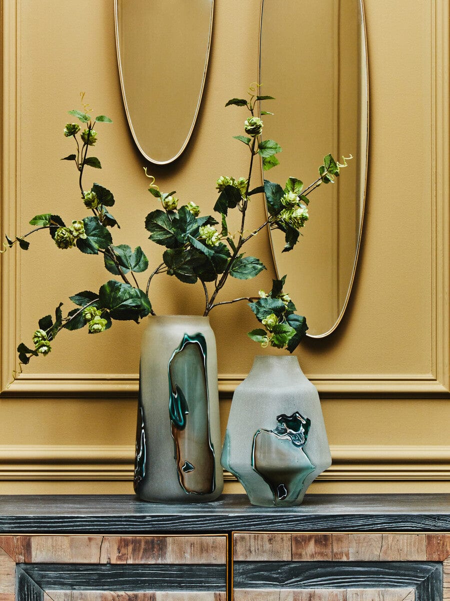 Hamilton Interiors Living Hakan Glass Vase with Marbled Design House of Isabella UK