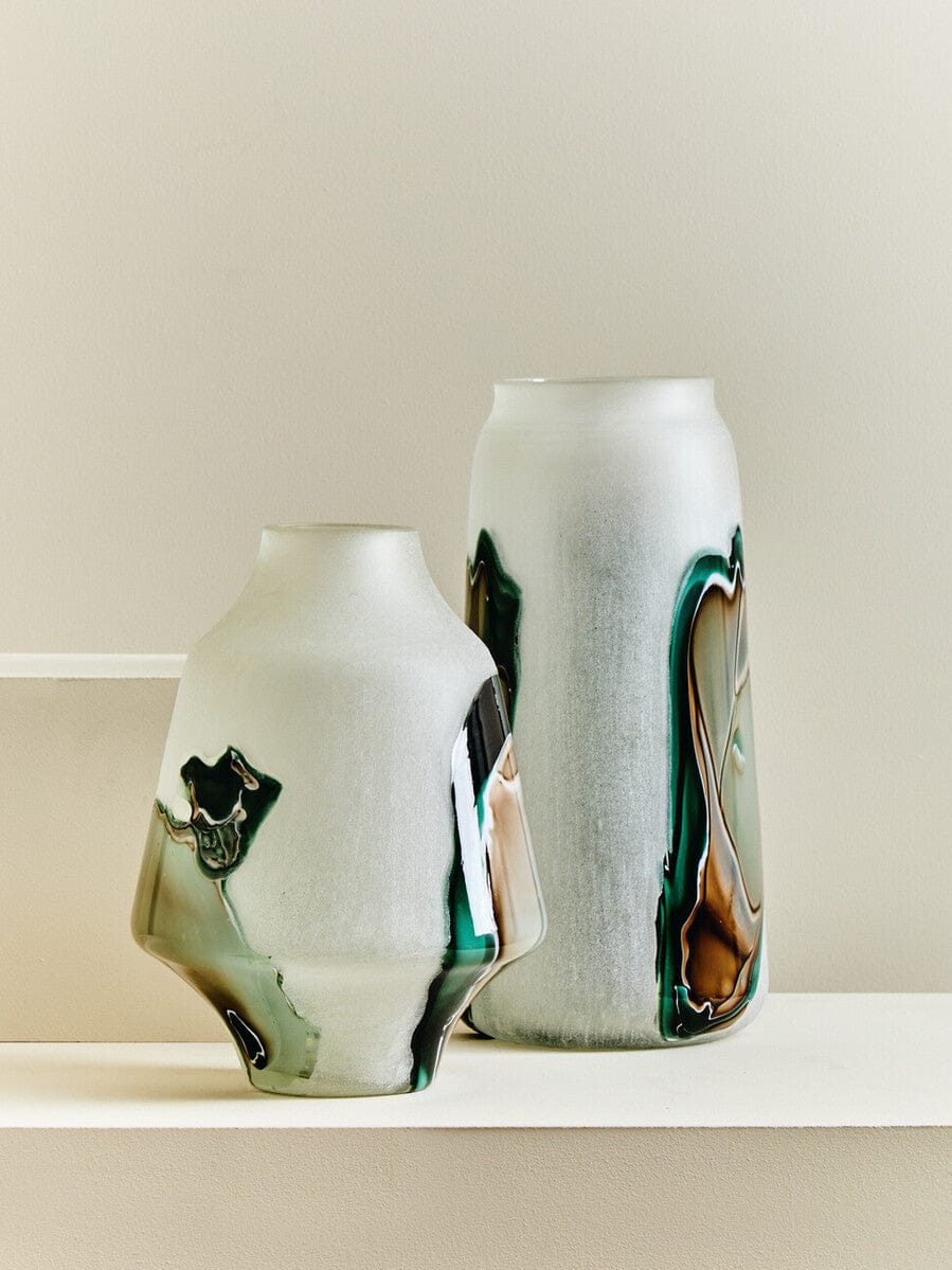 Hamilton Interiors Living Hakan Glass Vase with Marbled Design House of Isabella UK