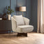 Hamilton Interiors Living Hale Cream Velvet Swivel Chair House of Isabella UK