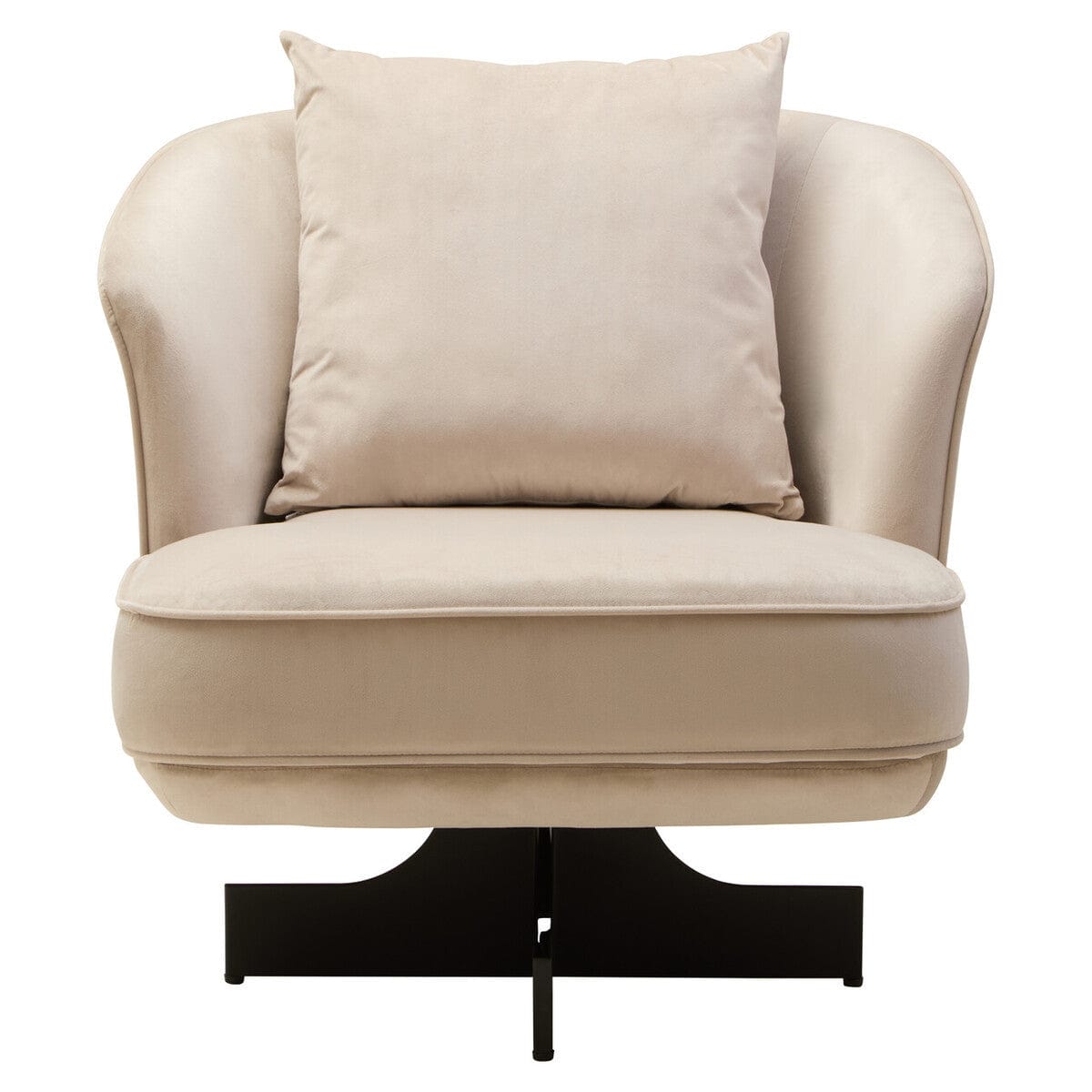 Hamilton Interiors Living Hale Cream Velvet Swivel Chair House of Isabella UK
