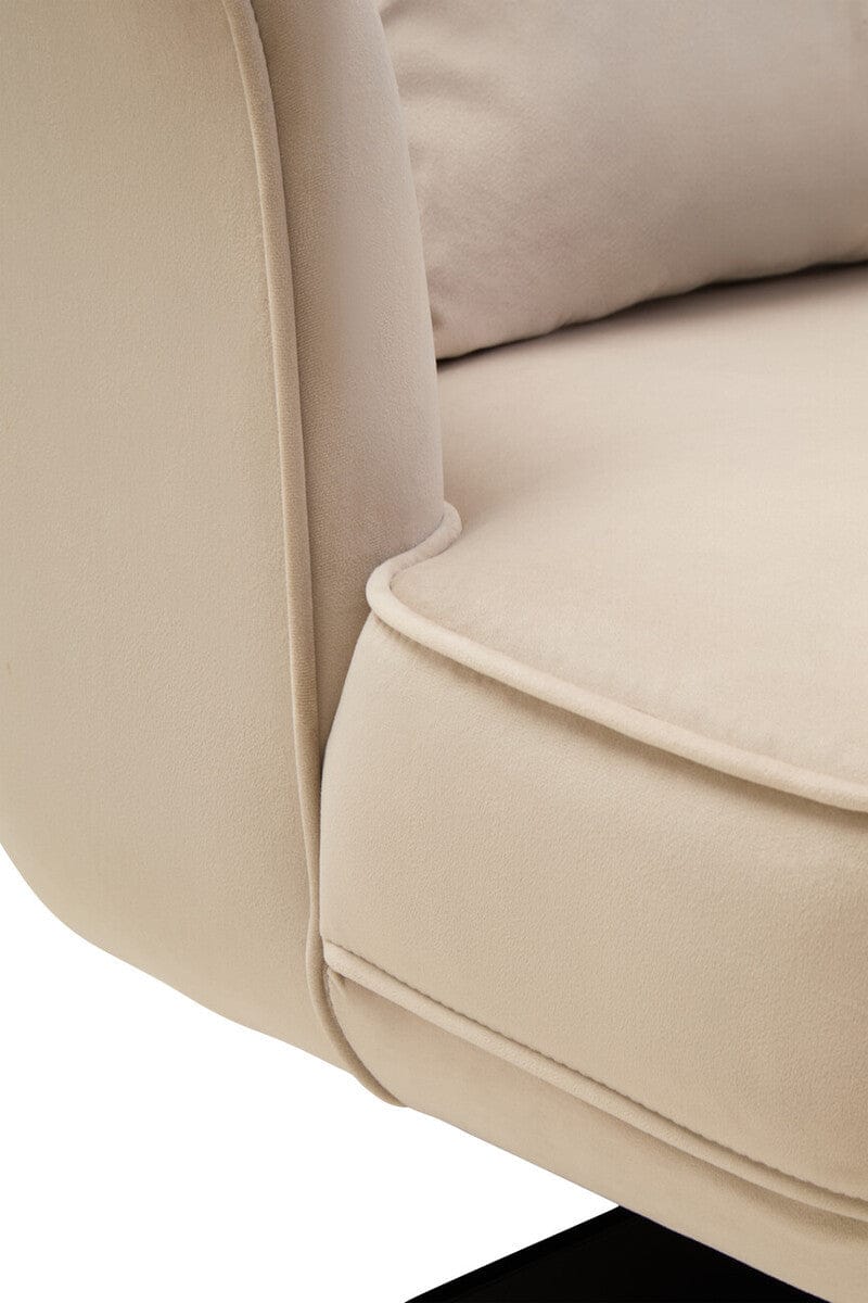 Hamilton Interiors Living Hale Cream Velvet Swivel Chair House of Isabella UK