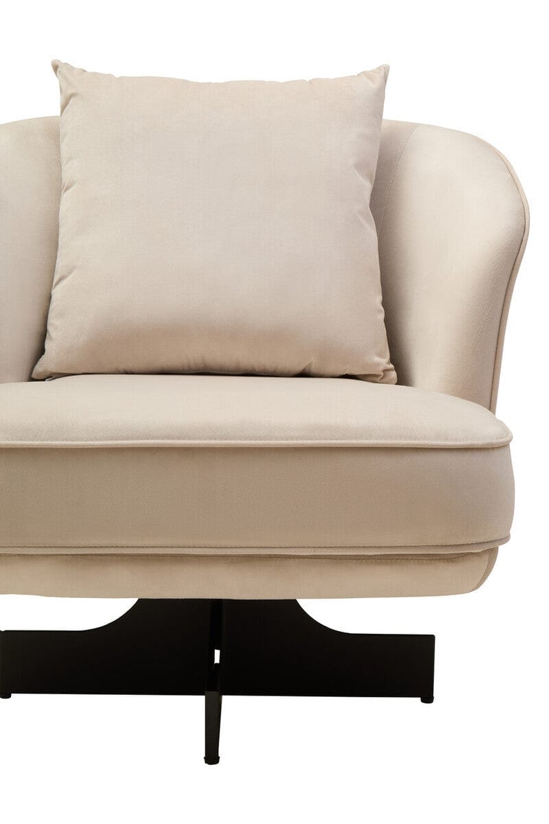 Hamilton Interiors Living Hale Cream Velvet Swivel Chair House of Isabella UK