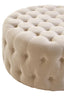 Hamilton Interiors Living Haley Beige Velvet Round Tufted Footstool House of Isabella UK