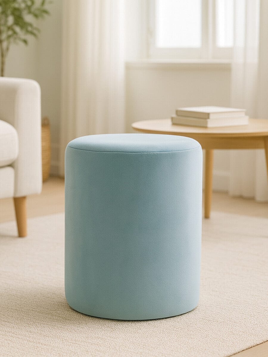 Hamilton Interiors Living Haley Blue Velvet Pouffe House of Isabella UK