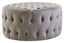 Hamilton Interiors Living Haley Grey Velvet Round Tufted Footstool House of Isabella UK